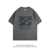 T恤男女夏季 悟空有货美式 复古280g重磅水洗短袖 宽松潮流百搭体恤