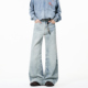 男复古街头宽松百搭阔腿长裤 悟空有货潮牌美式 cleanfit直筒牛仔裤
