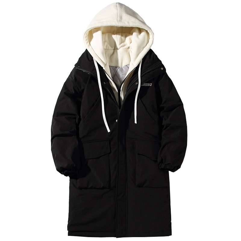 WUKONG HAS TWO PIECES OF WINTER FAKE MID-LENGTH COTTON CLOTHES FOR MEN AND WOMEN AND THE TRENDY BRAND LOOSE COUPLES HAVE THICKENED WARM COTTON CLOTHES