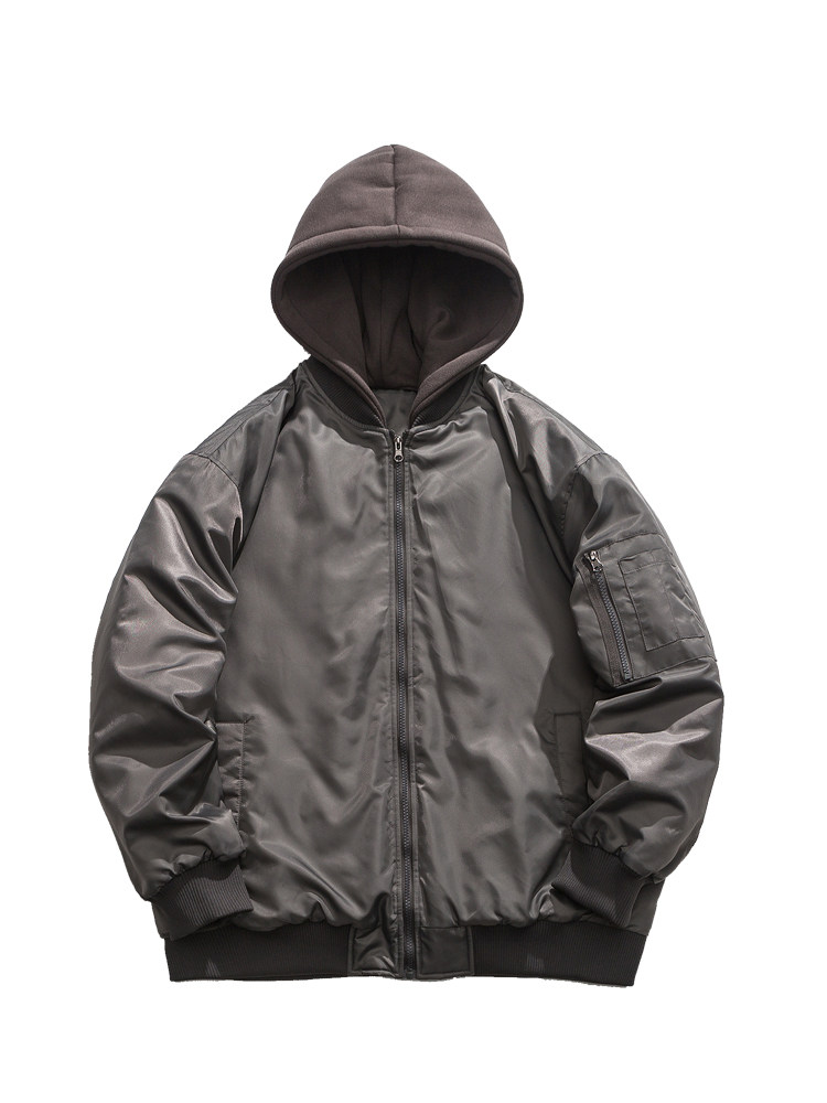 WUKONG HAS AMERICAN RETRO FAKE TWO-PIECE AVIATOR THICKENED COTTON CLOTHES FOR MEN AND WOMEN IN WINTER LOOSE AND TRENDY VERSATILE COTTON CLOTHES