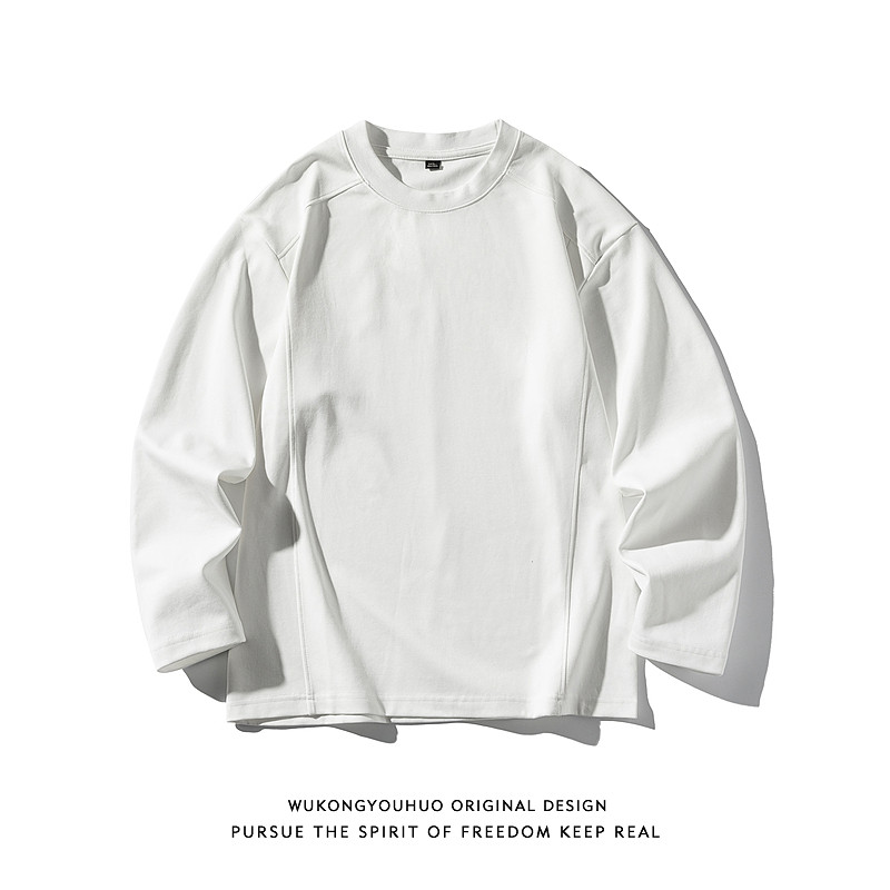 悟空有货美式复古解构拼接重磅长袖T恤男女潮牌宽松百搭休闲上衣,男装,T恤,淘宝优惠券,粉丝福利购,淘宝优惠卷