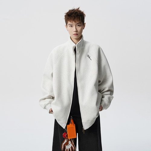 复古简约刺绣开衫运动外套男女