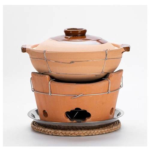 商用打边炉全套炭炉老式陶土灶室内家用砂锅煲木炭火锅碳炉小炉子