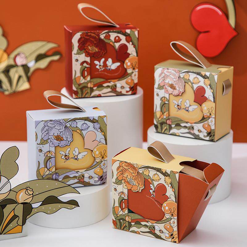 欧式新款手提喜糖盒子回礼伴手礼盒结婚创意订婚糖果盒心形包装盒