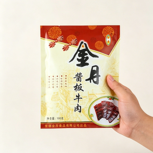 金丹湖南常德特产 金丹酱板牛肉100克 休闲零食卤牛肉片熟食辣味