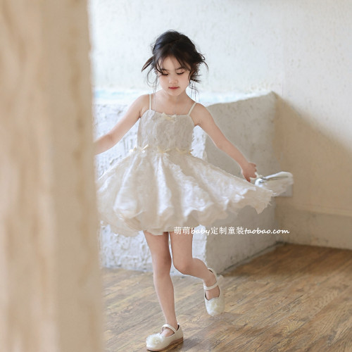 女童蕾丝吊带连衣裙小女孩公主裙