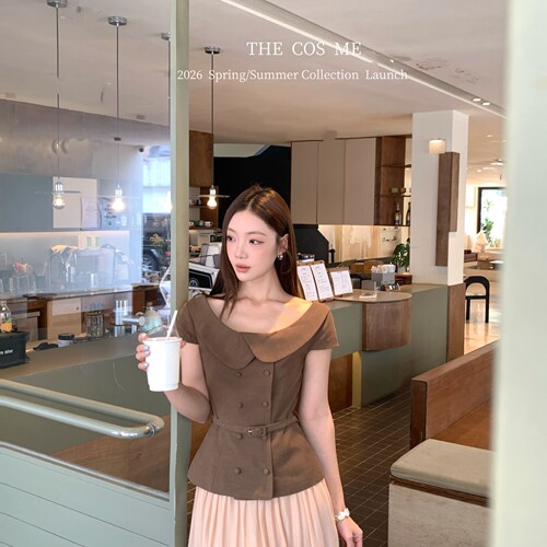 THE COS ME-西装短袖衫26年夏小衫(配腰带)