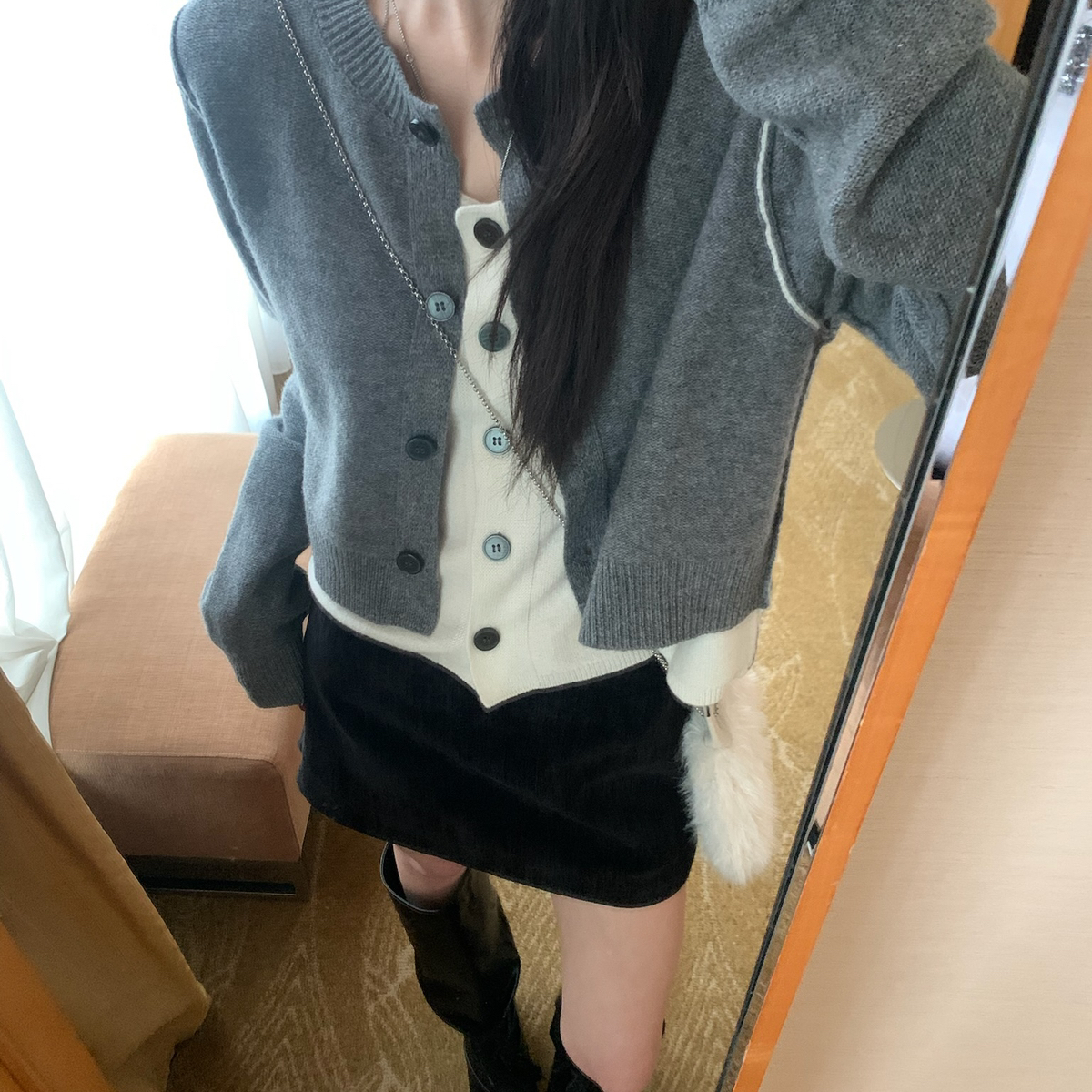 TABLE-线绵羊毛保暖亲肤时尚慵懒内搭针织开衫（含100绵羊毛）