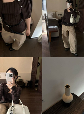 ALL LEVASE-秋上新慵懒风排扣针织开衫+吊带叠穿背心套装