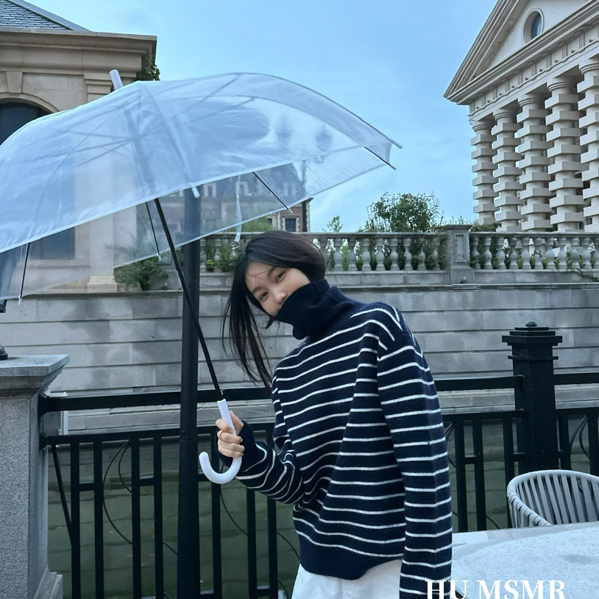 HUMSMR-冬上新法式复古针织高领宽松保暖毛衣(含羊毛)