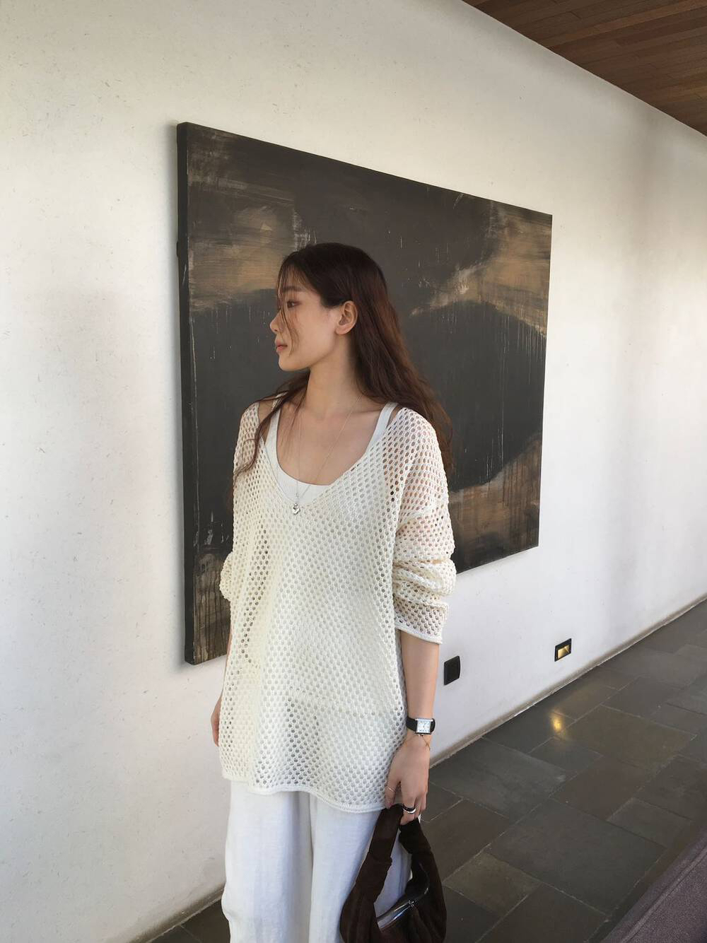 【BLUEPOPS】现货！针织上衣针织衫显瘦镂空长款外搭上衣