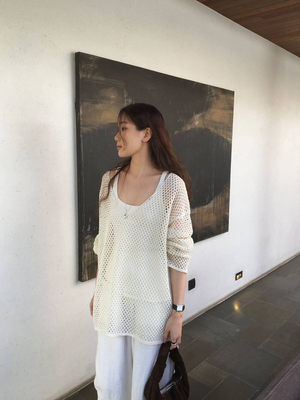 【BLUEPOPS】现货！针织上衣针织衫显瘦镂空长款外搭上衣