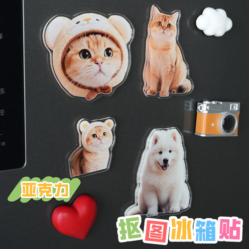 抠图亚克力冰箱贴定制磁吸照片打印宝宝情侣动漫二次元来图定制