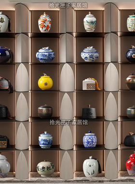 新中式宋式美学陶瓷茶叶罐密封罐茶室茶馆博古架复古国风装饰摆件