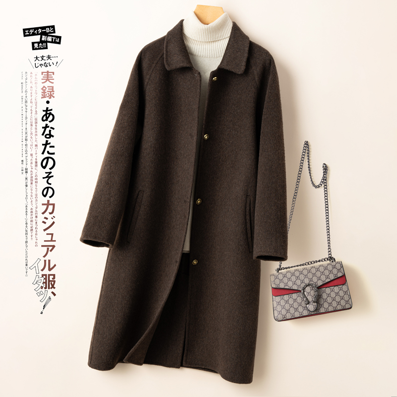 高级感双面呢羊毛大衣女装中长款2025秋冬新款韩版宽松羊毛外套