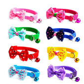 宠物铃铛项圈猫咪项圈狗铃铛项圈多色蝴蝶结项圈铃铛项圈可调节