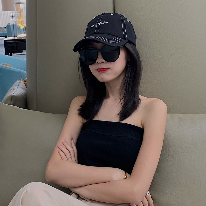 CENCE KAER FRENCH VERSATILE EMBROIDERED LETTER BASEBALL CAP WOMENS SPRING|SUMMER SOFT CAP MENS SUNSCREEN CAP
