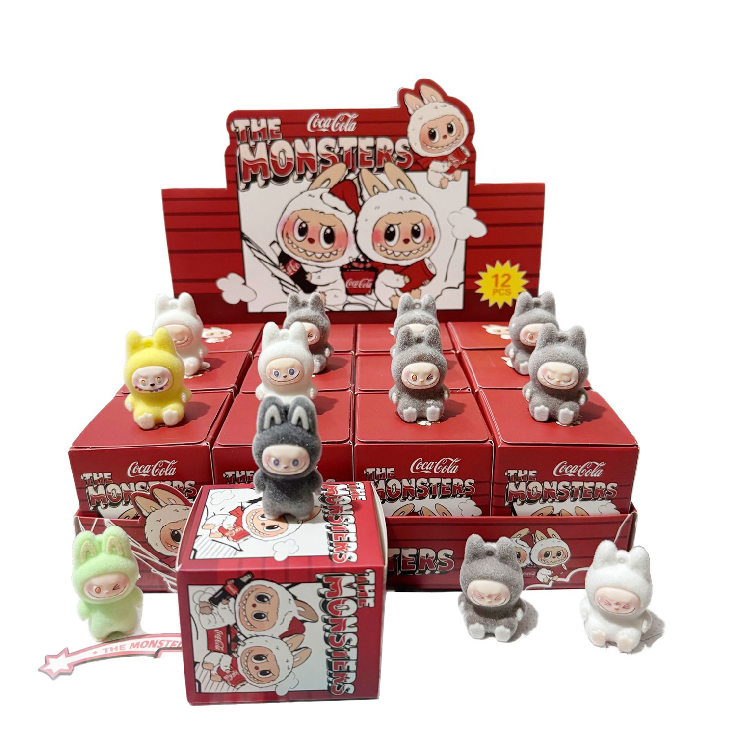 拉布布盲盒植绒公仔可乐LABUBU萌粒学生礼物奖励儿童伴手礼奖品