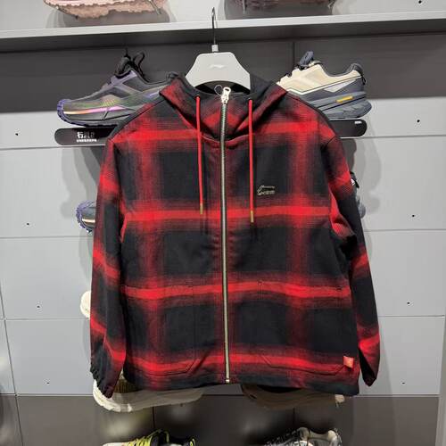 李宁男子连帽宽松休闲外套