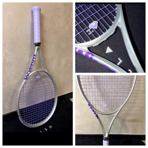 代购WILSON Clash 100L V2威尔胜网球拍定制刻字比赛训练银紫色