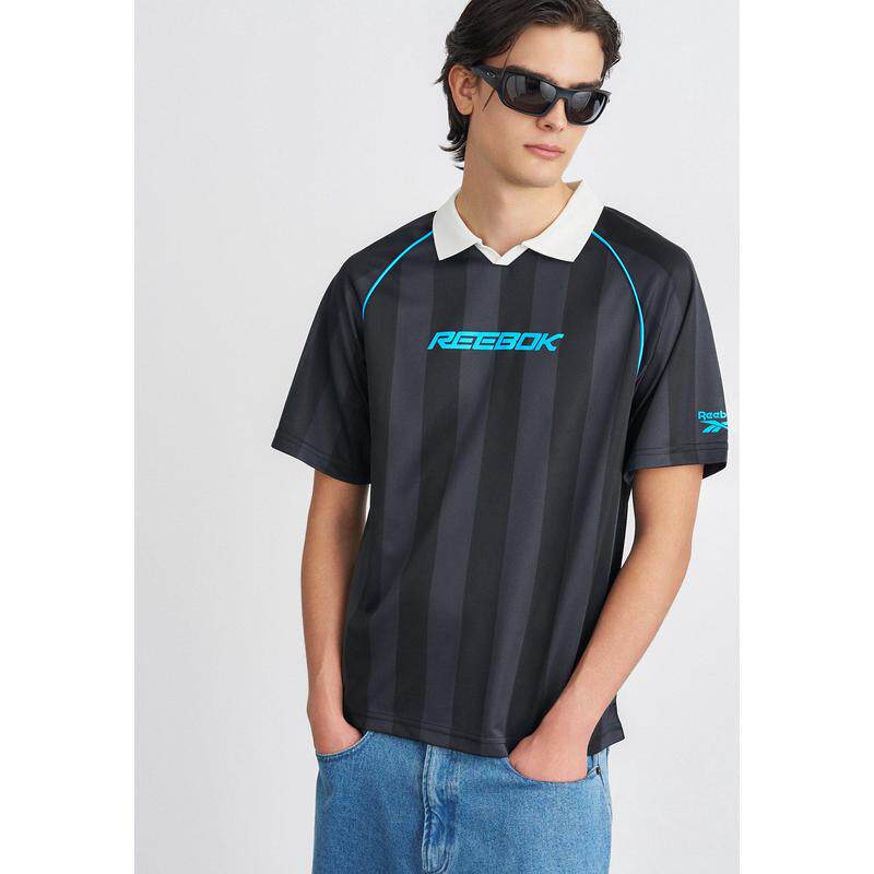 代购Reebok锐步男士POLO衫透气吸湿排汗舒适贴身耐用条纹图案