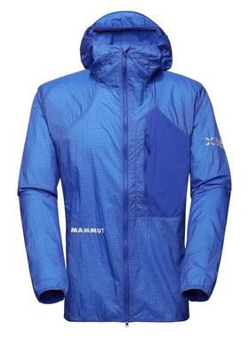 代购Mammut男士软壳衣防风透气轻量户外夹克连帽风衣Windbreake