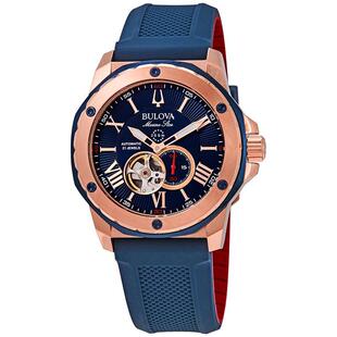 海外代购BULOVA/宝路华男士欧美腕表镂空视窗潜水防水自动机械