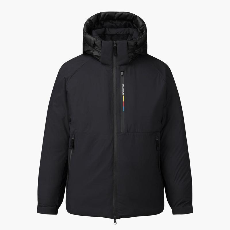 代购SALOMON萨洛蒙男士羽绒服保暖防风轻量外套连帽中长款户外夹