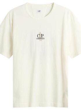 海外代购CPCOMPANY/康柏力男士T恤成衣染色重工刺绣宽松版型圆领
