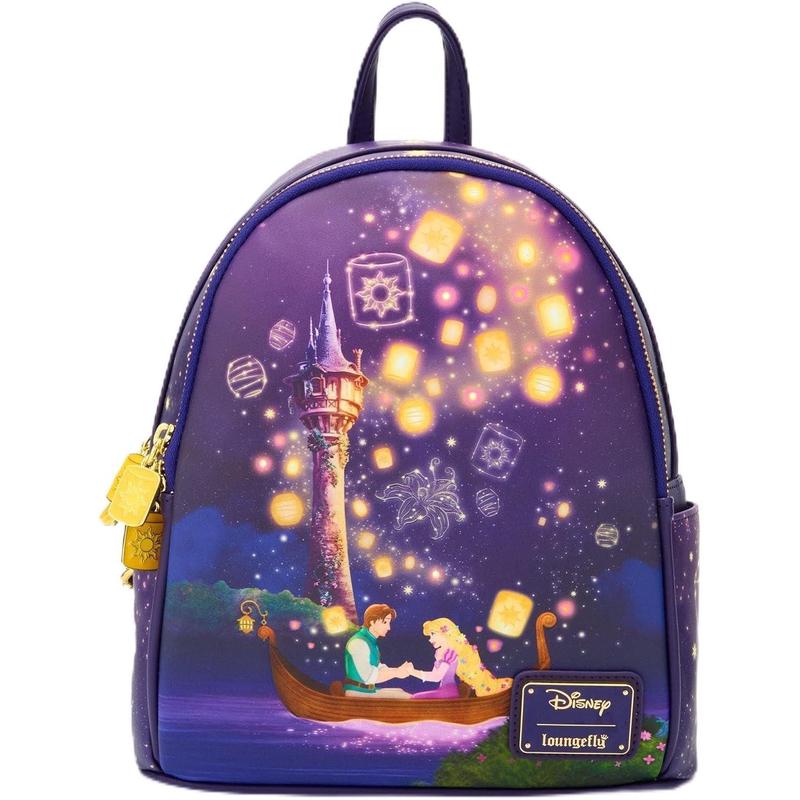 代购Loungefly迪士尼魔发奇缘灯光迷你双肩包BoxLunch 十周年纪念