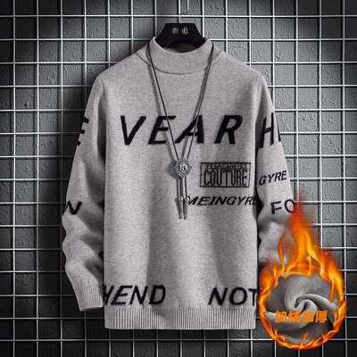 以纯青少年加绒加厚学生毛衣潮牌