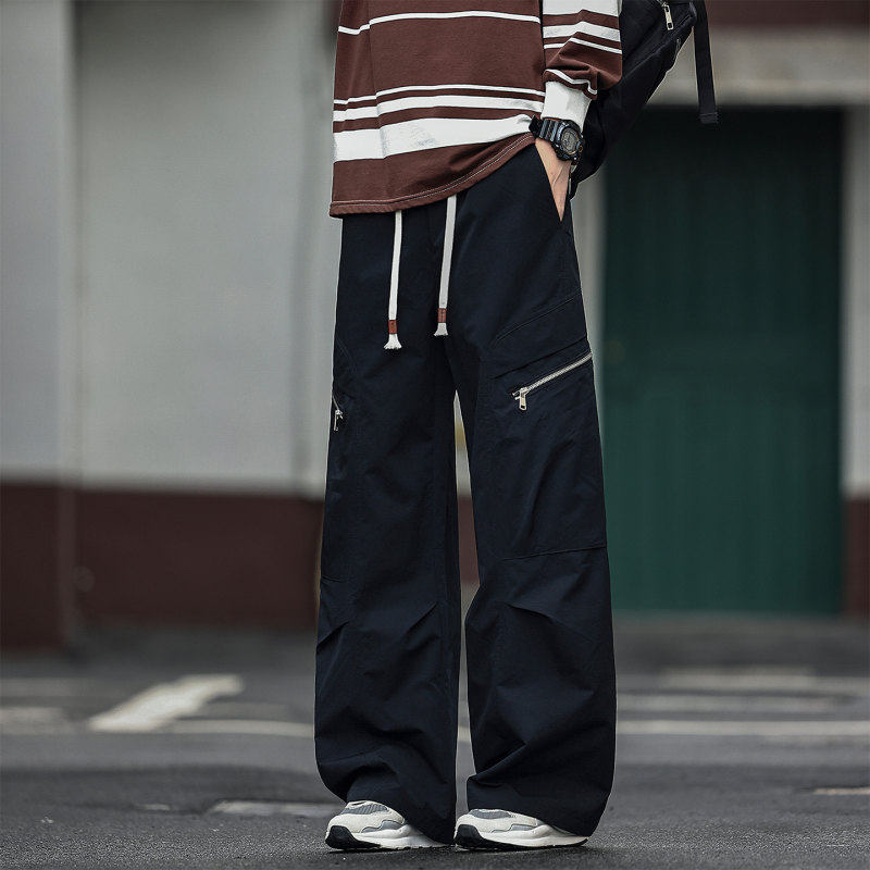 以工装裤子男款春秋季新款美式宽松直筒长裤潮牌阔腿机能运动裤純,男装,时尚工装裤,淘宝优惠券,粉丝福利购,淘宝优惠卷