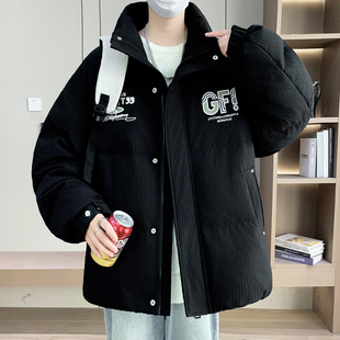 以青少年冬季潮流立领羽绒服男款初高中学生保暖白鸭绒外套男装純