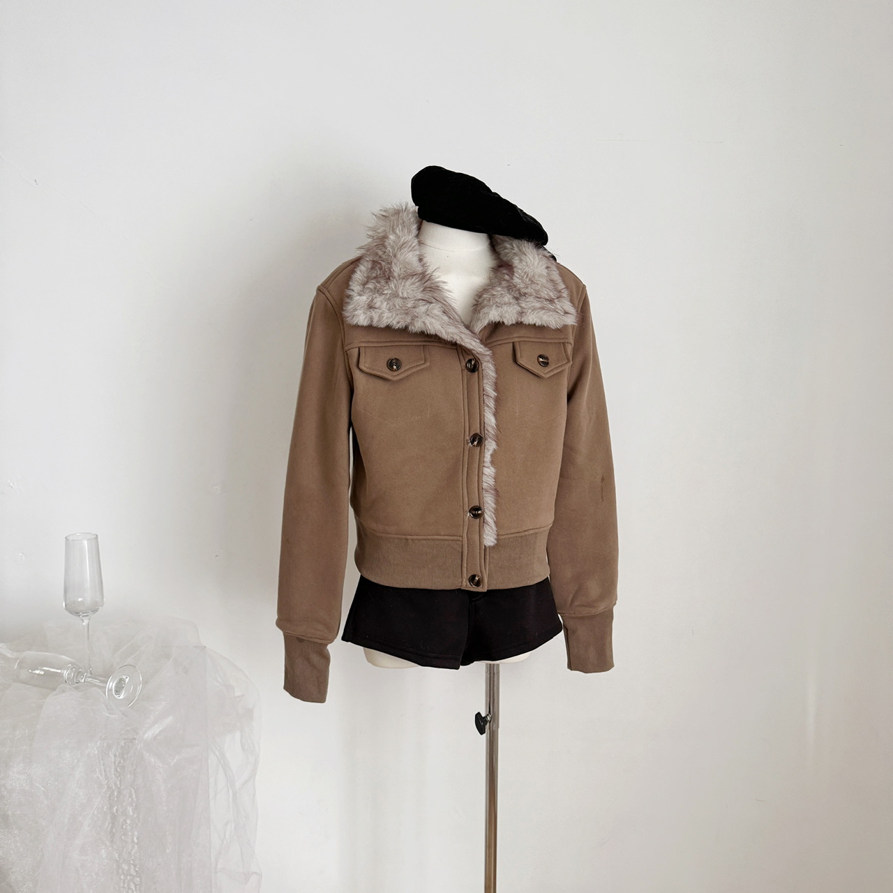 Luamoss 立领卫衣外套女加绒加厚保暖冬季新款毛绒内里设计感上衣