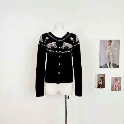 cookadaily人鱼 羊驼毛小马爱心甜酷修身针织衫毛衣上衣外套