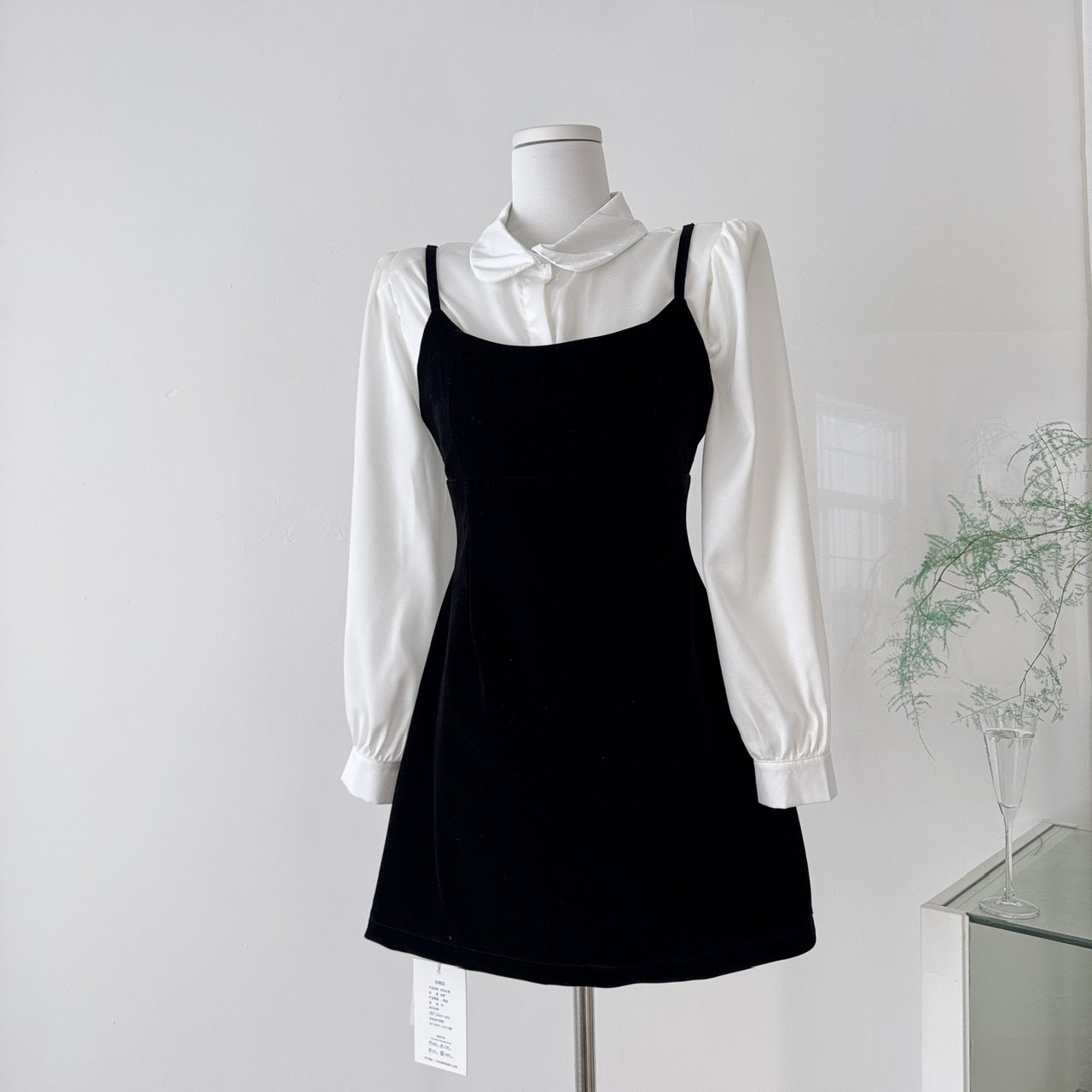 avenement/交叠领法式衬衫/天丝醋酸娃娃领长袖衬衣灯笼袖上衣女