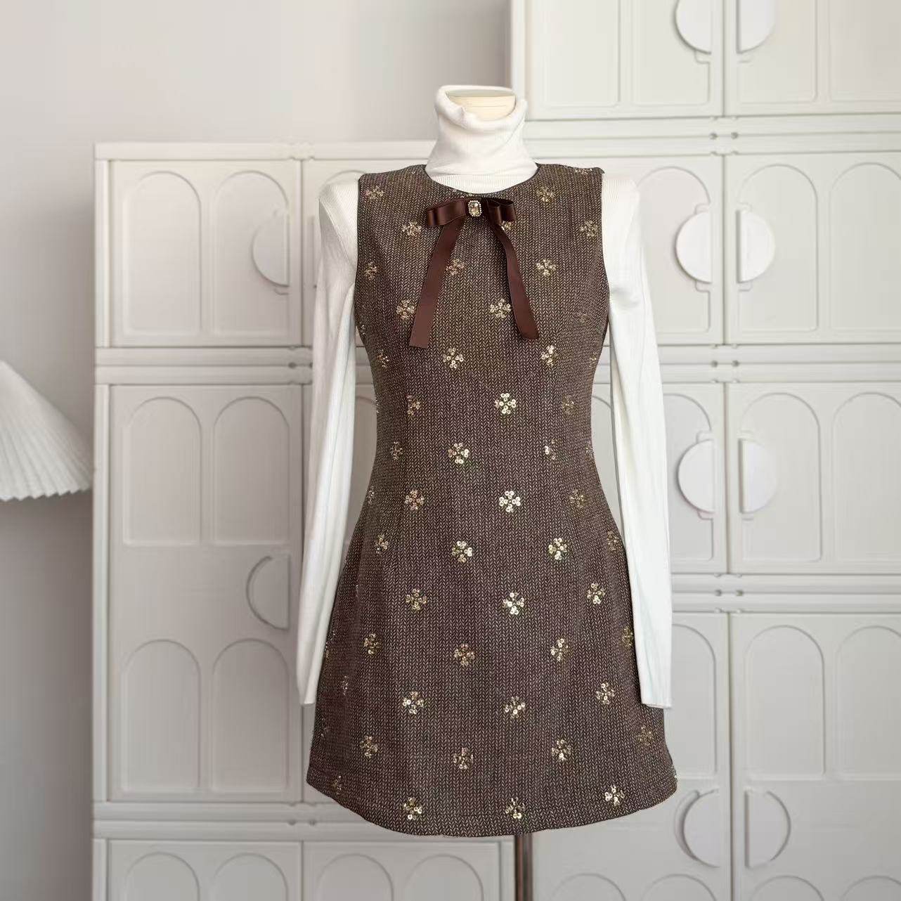 Barb Chill背心裙小香风连衣裙圣诞穿搭女冬富家千金跨年新年战袍