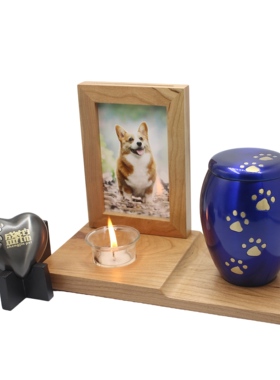 蓝色居家盛锦宠物铜制骨灰罐欧美