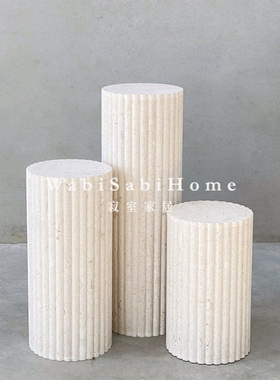 天然黄洞石雕塑底座展示台墩子