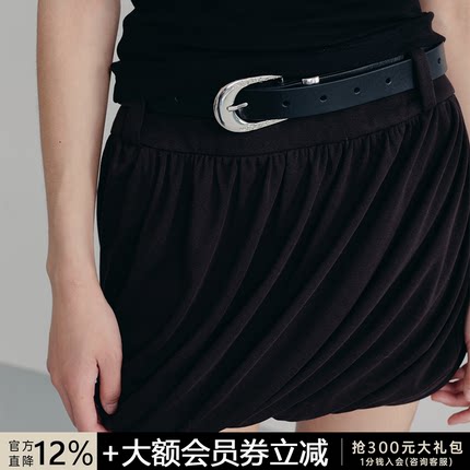 JCAESAR BALLOON KILT 扭转气球裙 桑蚕丝山羊绒混纺 双腰头