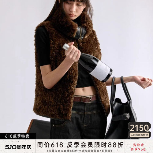 JCAESAR WOMEN 双面穿皮草马甲 90%白鸭绒 排骨羽绒服 保暖御寒