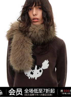 JCAESAR WOMEN 环保皮草围巾 柔软保暖 自带洞口 日常通勤