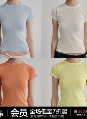 JCAESAR WOMEN TEE冰丝圆领修身短袖t恤 细腻柔软透气 直角肩收腰