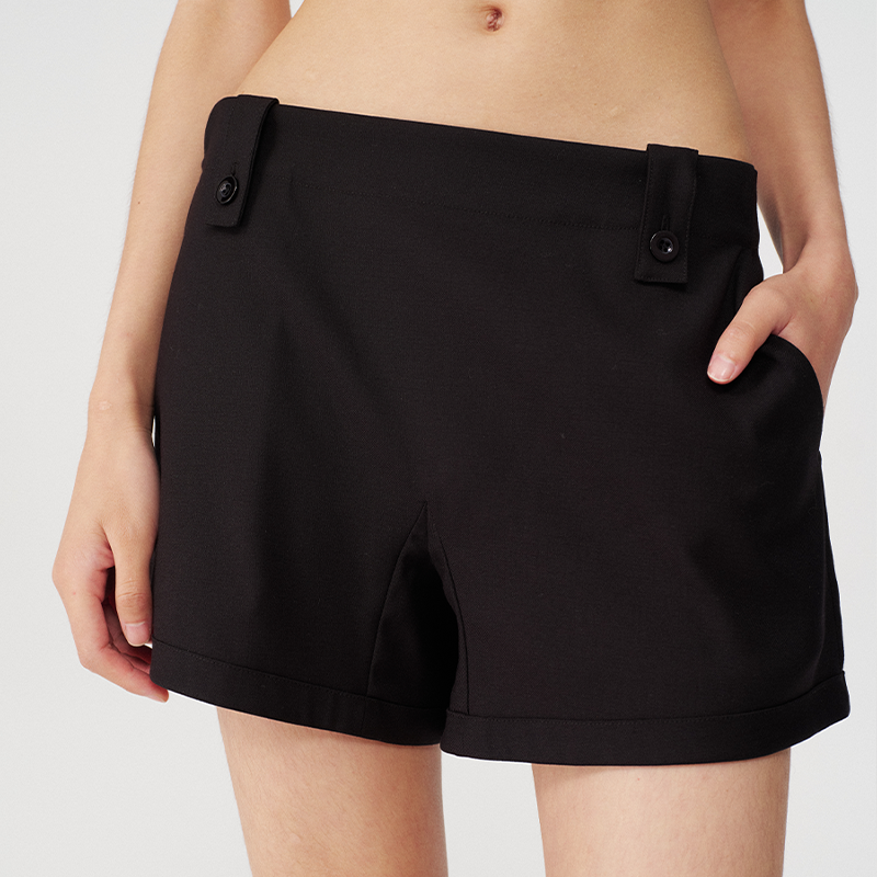 JCAESAR纽扣短裙裤可调节腰围