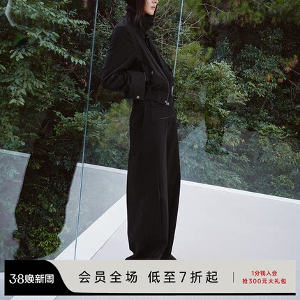 JCAESAR WOMEN 打褶袋鼠裤 TR面料 裤型挺阔 前片袋鼠口袋 侧打褶