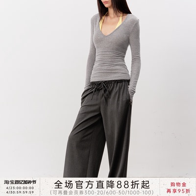 JCAESAR WOMEN V领长袖针织衫 天丝羊毛混纺 舒适薄透 多色可选