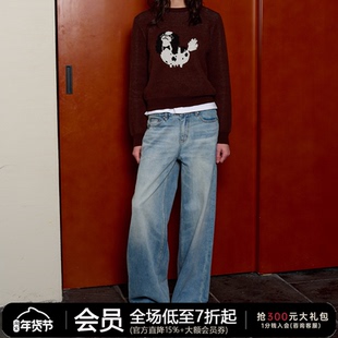 JCAESAR WOMEN 水洗蓝直筒牛仔裤 土耳其丹宁 经典浅蓝猫须