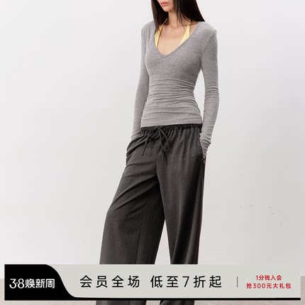 JCAESAR WOMEN V领长袖针织衫 天丝羊毛混纺 舒适薄透 多色可选