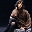 可拆卸垫肩 JCAESAR 呢大衣 系带短款 奥地利羊毛混纺外套 WOMEN