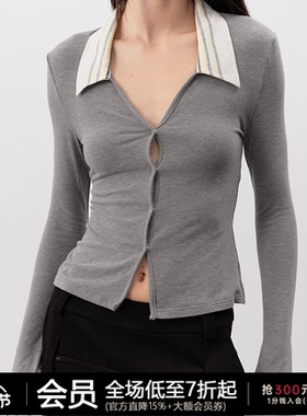 JCAESAR  WOMEN 拼接针织开衫 假两件拼接设计 柔软舒适 修身显瘦